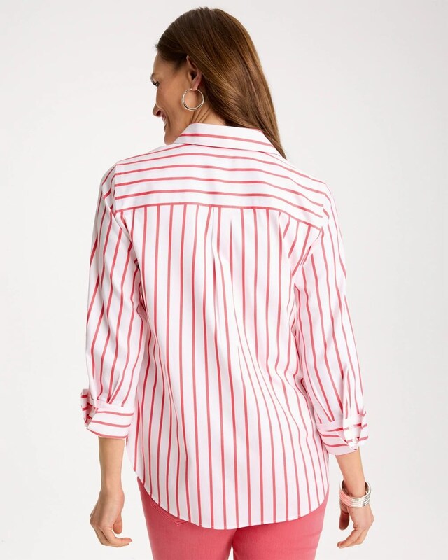 No Iron Stretch Striped Shirt - image 3